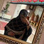 روسری نخی کرم مشکی