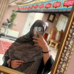 روسری نخی کرم مشکی